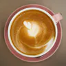 Frothy coffee in a cup